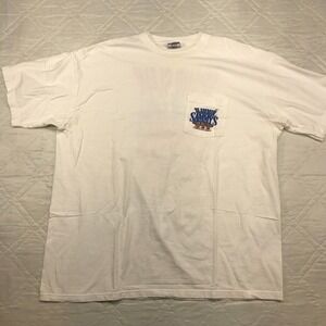 Mens Vintage Ocean Fishing Slammin Sammys T shirt white 2 sided short sleeve 3XL